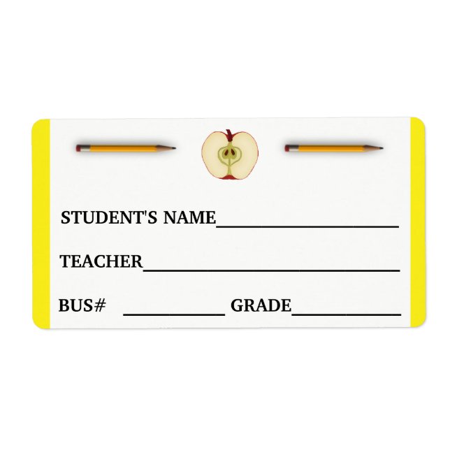 Custom Student ID and Bus Number Sticker (Front)