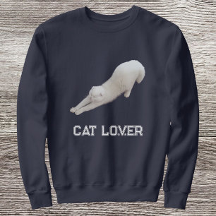 Custom Stylish Cute Funny Cat Pet Lover Navy Blue Sweatshirt