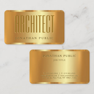 Custom Stylish Glam Gold Architect Template Luxury Business Card