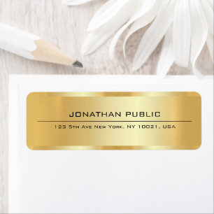 Custom Stylish Glamorous Luxe Gold Return Address Label