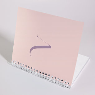 Custom Stylish Initial Name Pastel Pink Girly  Notebook