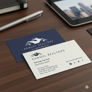 Custom Stylish Modern Real Estate Home Logo Business Card