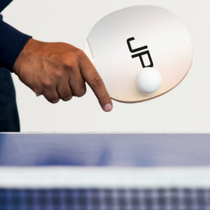 Custom Stylish Monogram Template Glamorous Silver Ping Pong Paddle