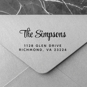 Custom Stylish Script Return Address Rubber Stamp
