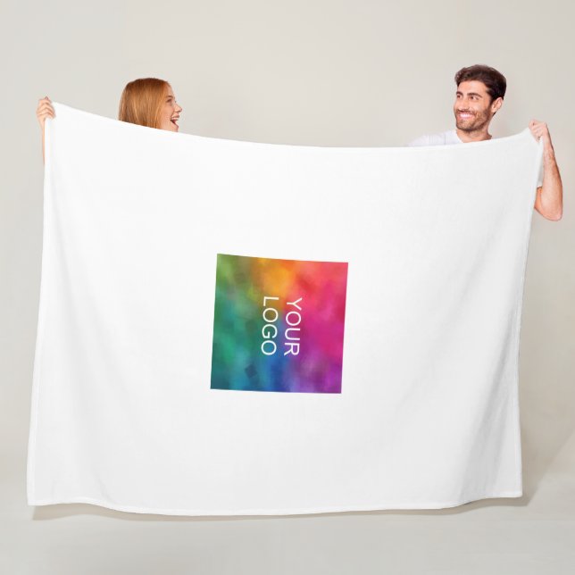 Custom Stylish Simple Your Hotel Hostel Motel Logo Fleece Blanket (In Situ)