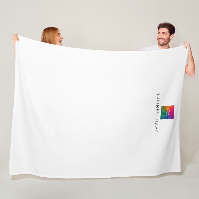 Custom Stylish Simple Your Hotel Logo Here Trendy Fleece Blanket (In Situ)