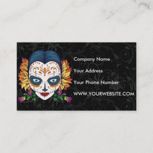 Custom Sugar Skull Woman Business Card