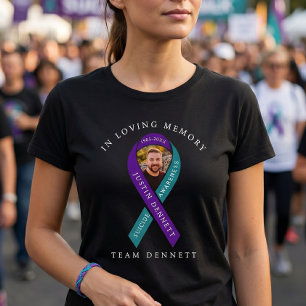 Custom Suicide Awareness Memorial Photo & Name T-Shirt