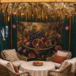Custom Sukkah Banner, Seven Species Israel Sukkot Banner