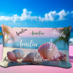 Custom Summer Beach Elegant Lumbar Cushion