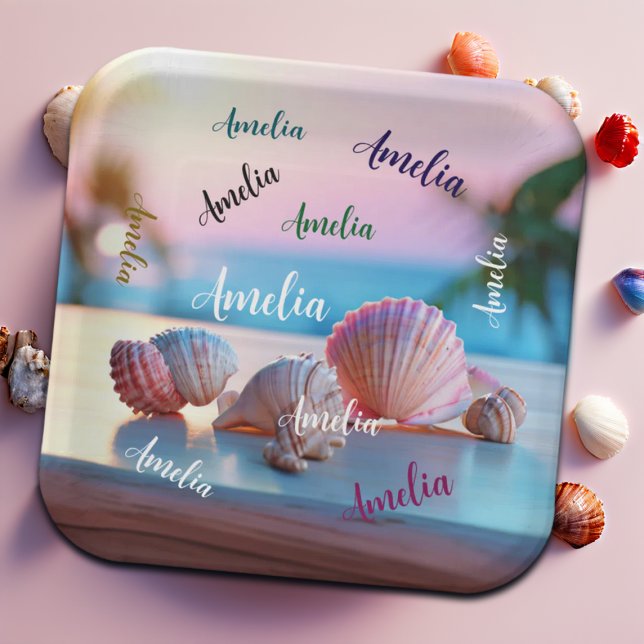 Custom Summer Beach Elegant Paper Plate (Creator Uploaded)