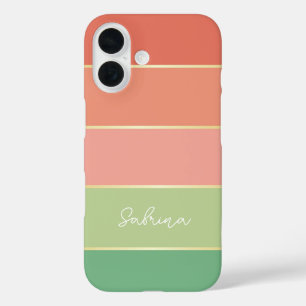 Custom Summer Colours Colour Block Stripes iPhone 16 Case