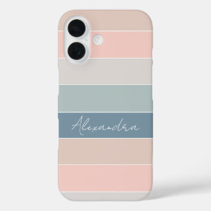 Custom Summer Colours Colour Block Stripes iPhone 16 Case