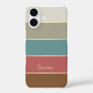Custom Summer Colours Colour Block Stripes iPhone 16 Case
