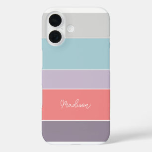 Custom Summer Colours Colour Block Stripes iPhone 16 Case