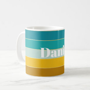 Custom Summer Colours Colour Block Stripes Coffee Mug