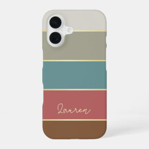 Custom Summer Colours Colour Block Stripes iPhone 16 Case