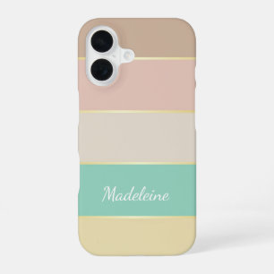 Custom Summer Colours Colour Block Stripes iPhone 16 Case