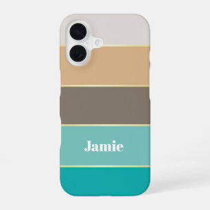 Custom Summer Colours Colour Block Stripes iPhone 16 Case