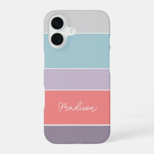 Custom Summer Colours Colour Block Stripes iPhone 16 Case