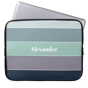 Custom Summer Colours Colour Block Stripes Laptop Sleeve