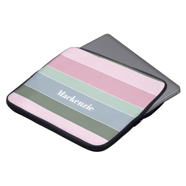 Custom Summer Colours Colour Block Stripes Laptop Sleeve (Front Top)