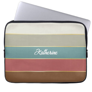 Custom Summer Colours Colour Block Stripes Laptop Sleeve