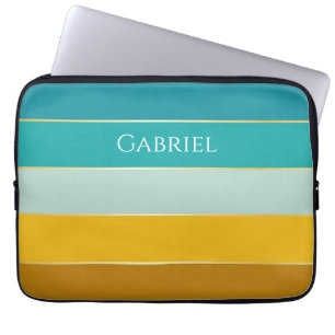 Custom Summer Colours Colour Block Stripes Laptop Sleeve
