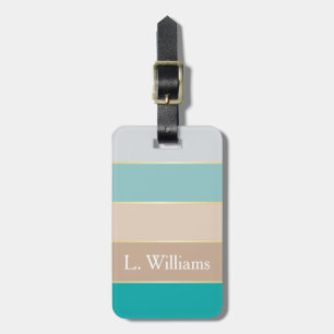Custom Summer Colours Colour Block Stripes Luggage Tag