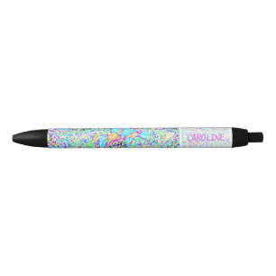 Custom Summer Colours Paint Splatter Pattern Penci Black Ink Pen