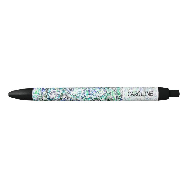Custom Summer Colours Paint Splatter Pattern Penci Black Ink Pen (Front)