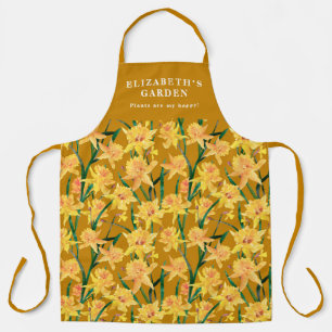 Custom Summer Daffodil Pattern Apron
