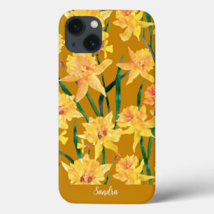 Custom Summer Daffodil Pattern iPhone 13 Case