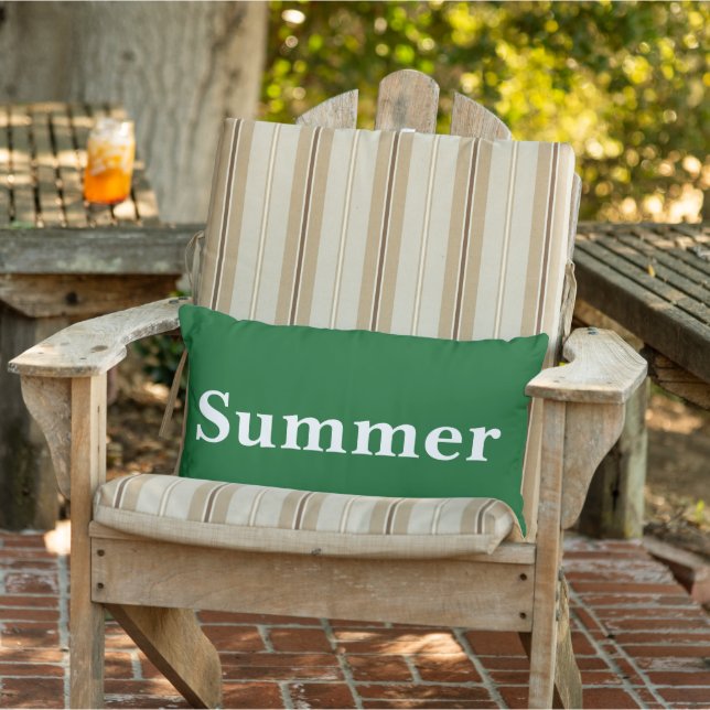 Custom summer decor vibrant green background lumbar cushion (Chair)
