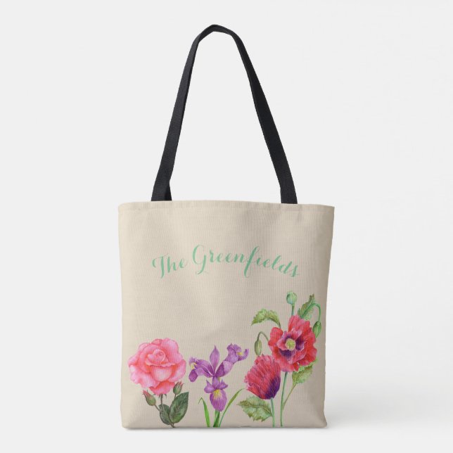 Custom Summer Flowers Tote Bag (Back)