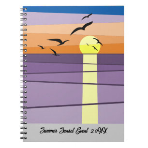 Custom Summer Sunset Event Notebook