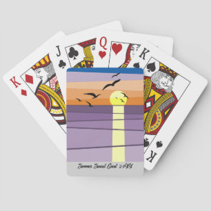 Custom Summer Sunset Event Playing Cards