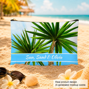 Custom Summer Vacation Cosmetic Bag with Name