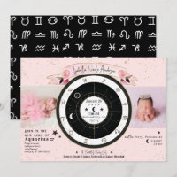 Custom Sun Moon Astrology Birth Chart Announcement