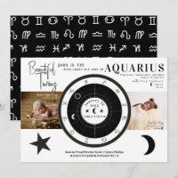 Custom Sun Moon Horoscope Twins Birth Announcement