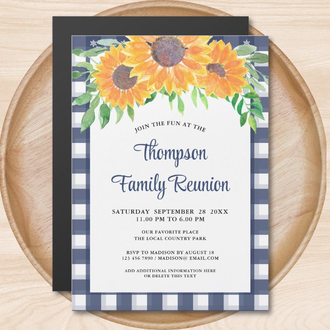 Custom Sunflower Family Reunion Invitation (Creator Uploaded)