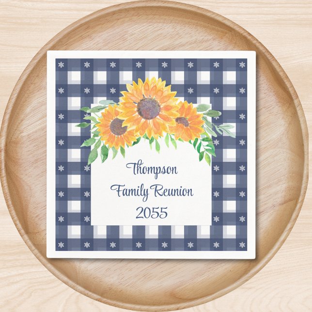 Custom Sunflower Family Reunion  Napkin (Creator Uploaded)