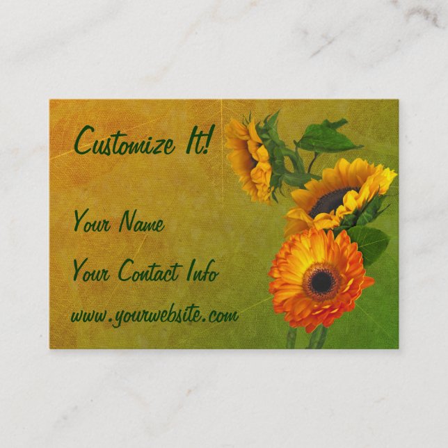 CUSTOM Sunflower floral business personal cards (Front)