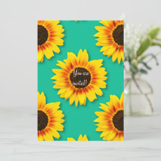 Custom Sunflower Floral Paper Party Invitation