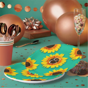 Custom Sunflower Floral Paper Party Plates
