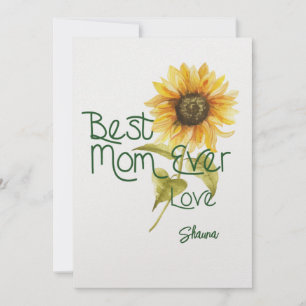 Custom Sunflower Mother's Day Card - Best Mum Ever