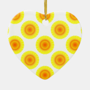Custom Sunflower Pattern Ceramic Ornament