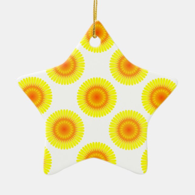 Custom Sunflower Pattern Ceramic Tree Decoration (Front)