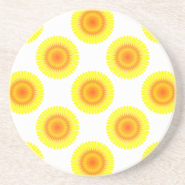 Custom Sunflower Pattern Coaster (Front)