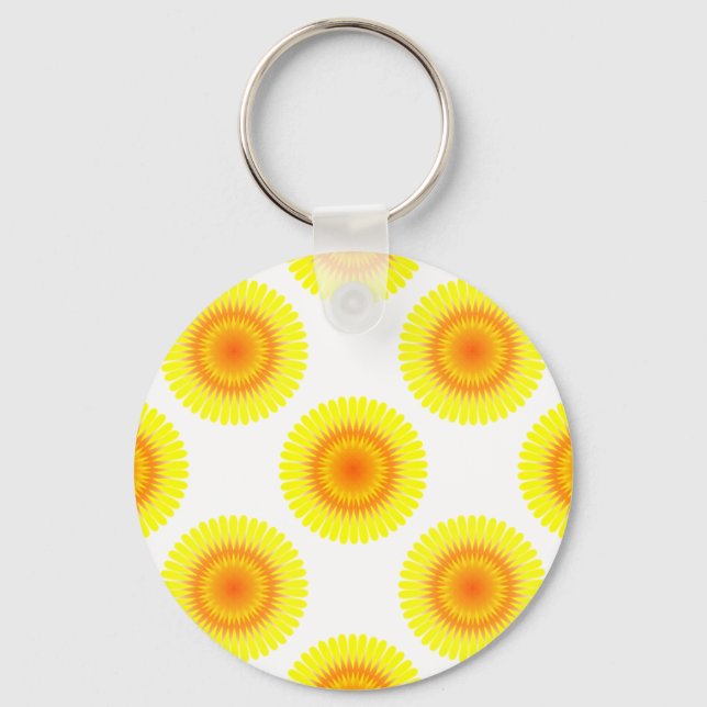 Custom Sunflower Pattern Key Ring (Front)